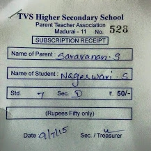 2nd Adopted Student Of Our Artham - S.Nageshwari